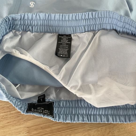 Todd Snyder Swim Trunks Men's Size Large Elastic Waist 5" Inseam Beach Blue NWT - Picture 8 of 9